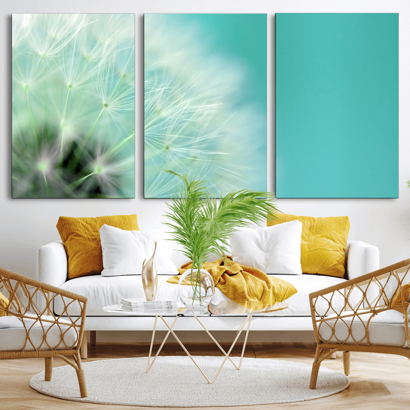 26056-MGV-CV-36X24-DANDELION Flower Wall Art Canvas Print, Canvas Dandelion Floral Wall Art