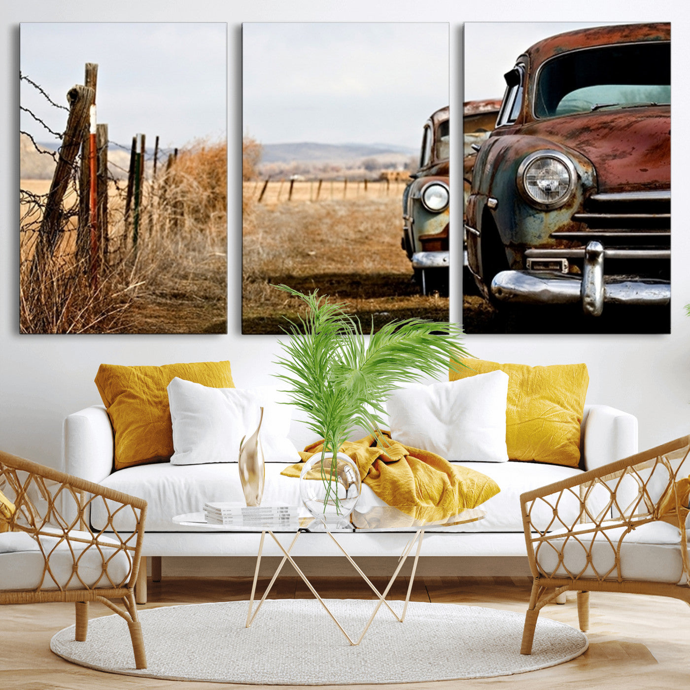 -Classic Cars Vintage Wall Art Canvas Print