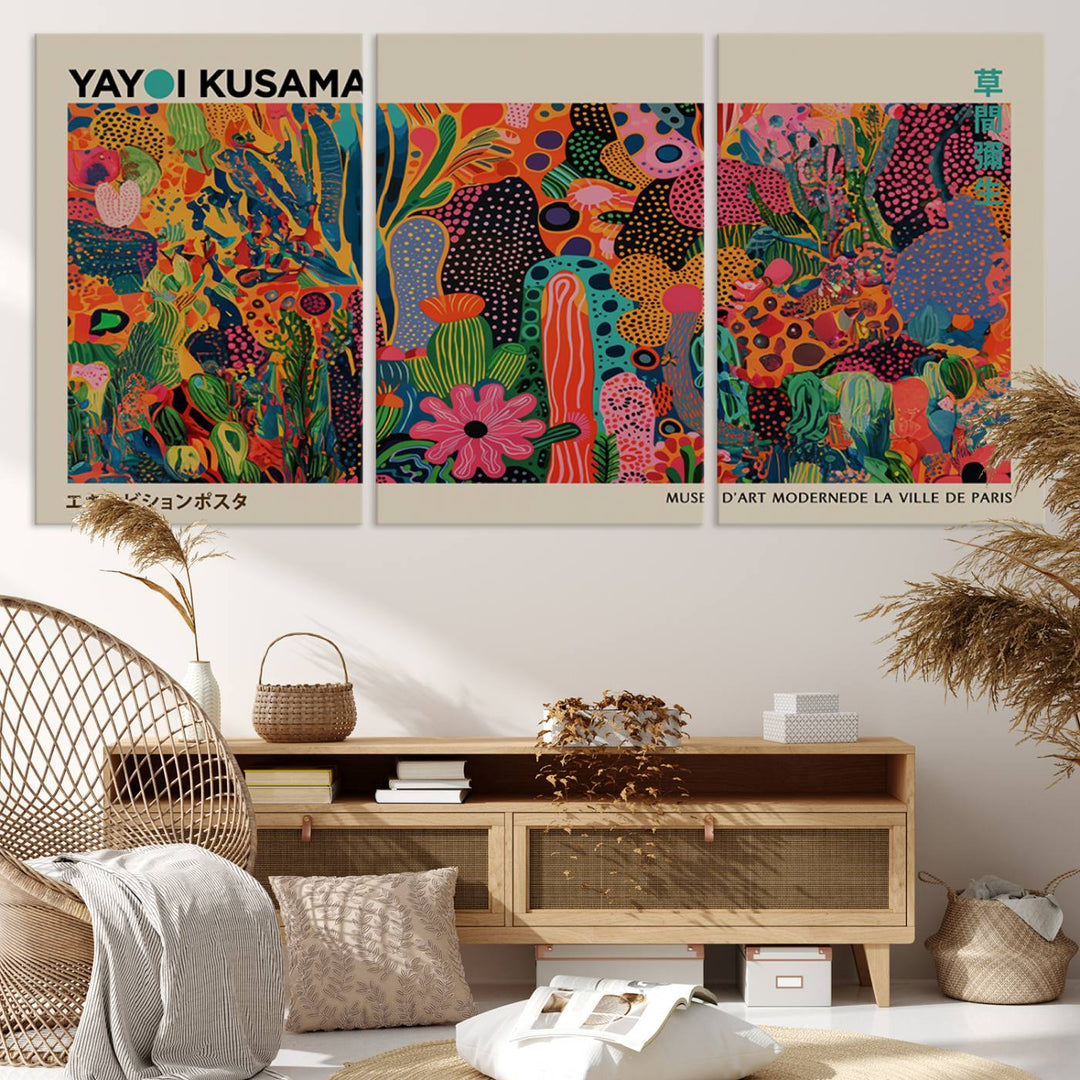 Framed Yayoi Kusama 1986 Wall Art Print adds contemporary style.