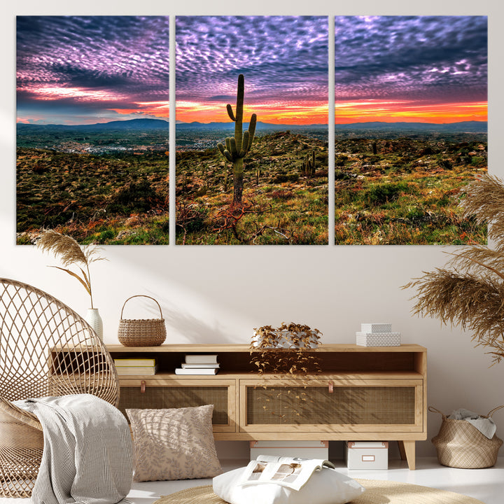 Arizona Desert Sunset Wall Art Canvas Print, Phoenix Wall Art Print