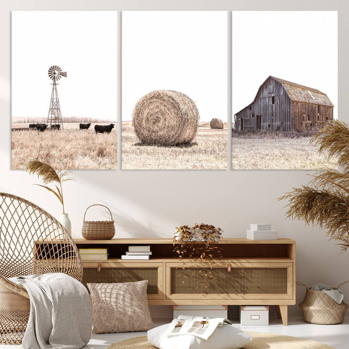 Farm Prints Set, Set of 6 Farmhouse Wall Art, Country House Decor, Barn Print, Wheat Print, Farmhouse Wall Art, Gallery Wall Art, Farm Print