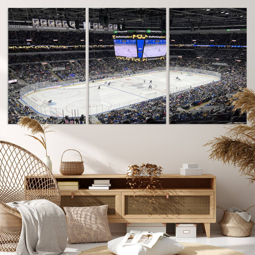 Enterprise Center Missouri St. Louis Blues Hockey Stadium Wall Art Canvas Print