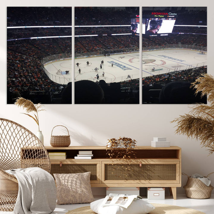 Honda Center California Anaheim Ducks Hockey Stadium Wall Art Canvas Print