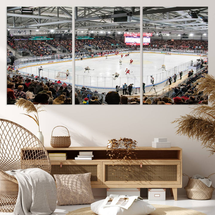 Lausanne Arena Ice Hockey Stadium Wall Art Canvas Print