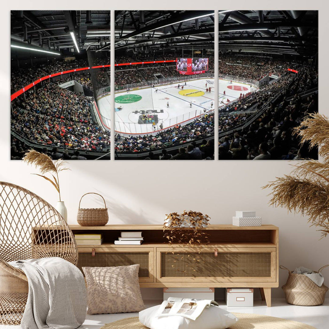 Vaudoise Lausanne Ice Hockey Arena Stadium Wall Art Canvas Print