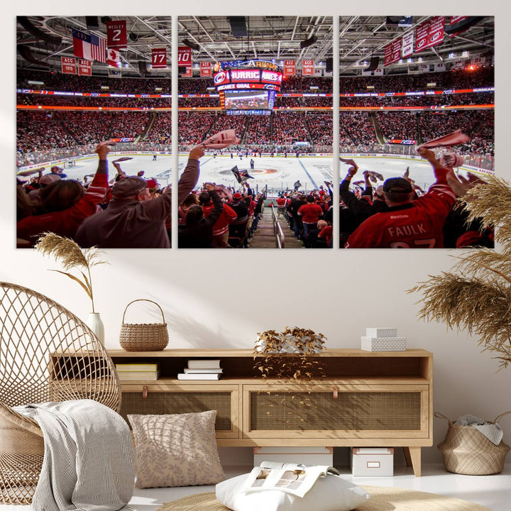 Carolina Hurricanes Ice Hockey Stadium Wall Art Canvas Print