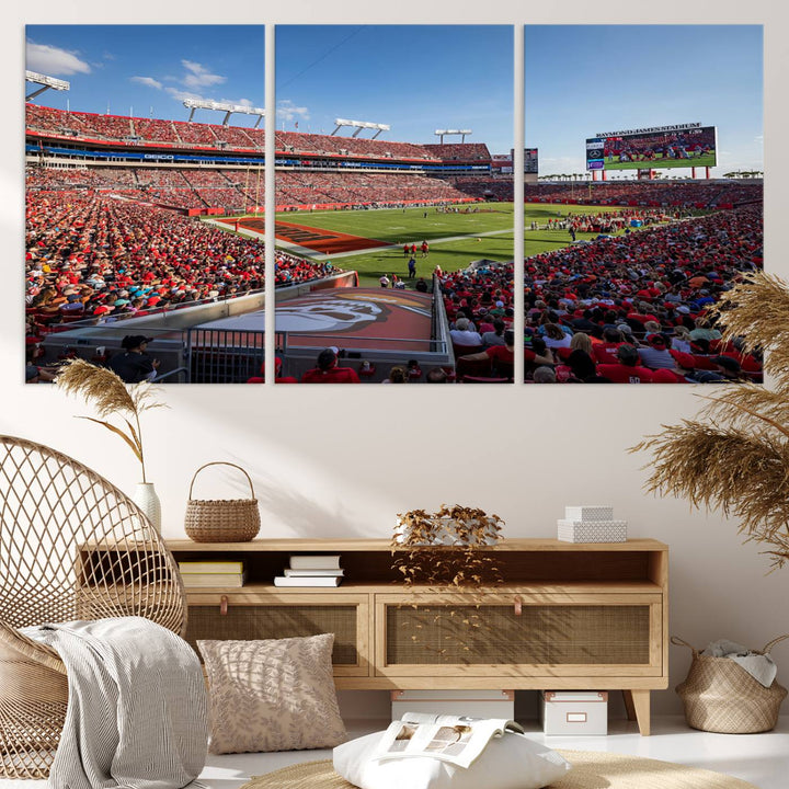 Florida Tampa Raymond James Stadium Wall Art Canvas Print - NFL Football Stadium Print