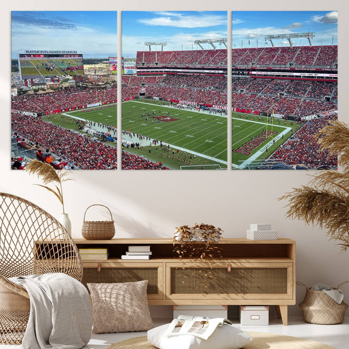 Florida Tampa Raymond James Stadium Wall Art Canvas Print - NFL Football Stadium Print