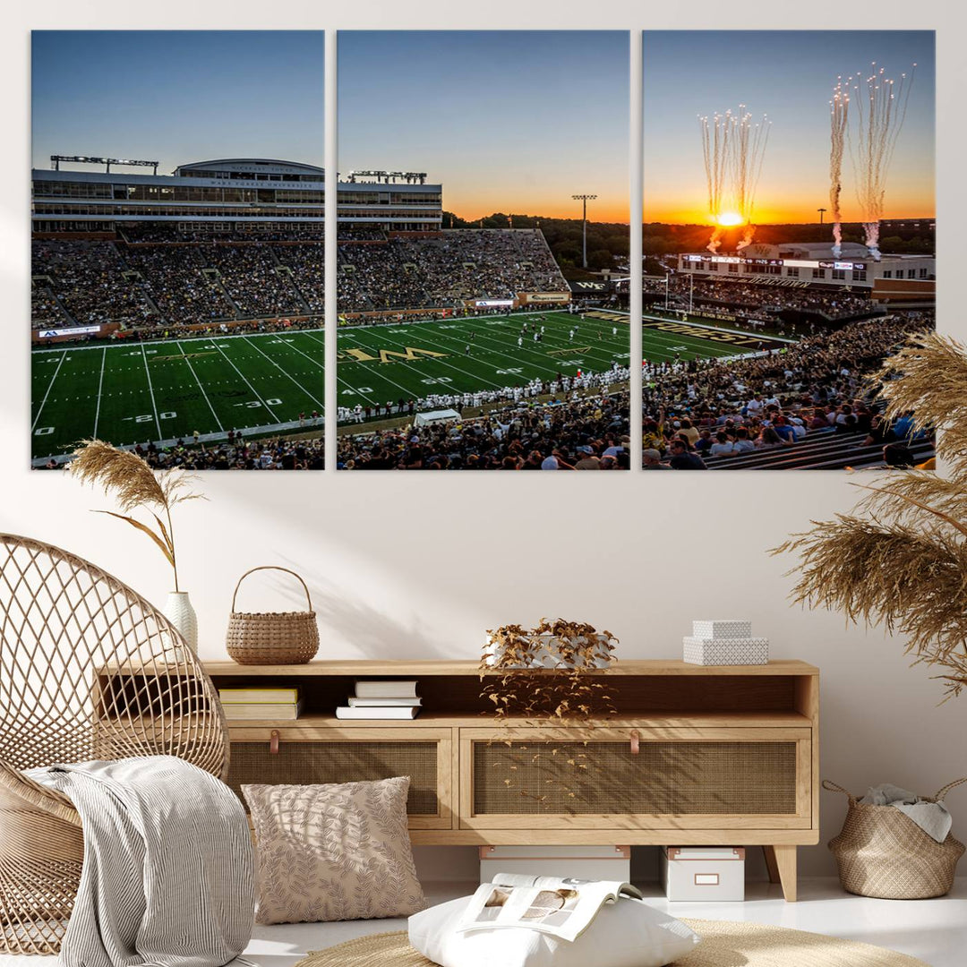 Demon Deacons Football Team Print - Winston-Salem Allegacy Federal Credit Union Stadium Wall Art Canvas Print