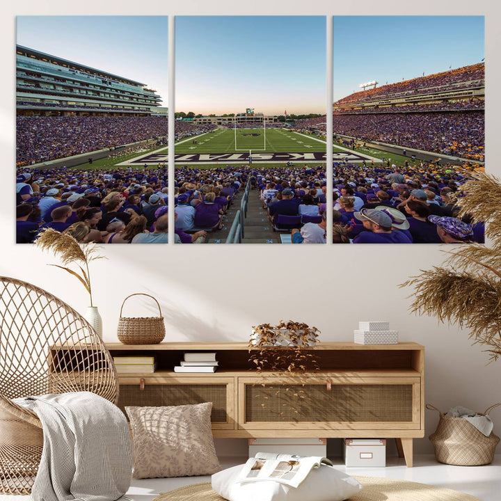 Kansas State University Wildcats Football Team Print - Manhattan Bill Snyder Family Football Stadium Wall Art Canvas Print