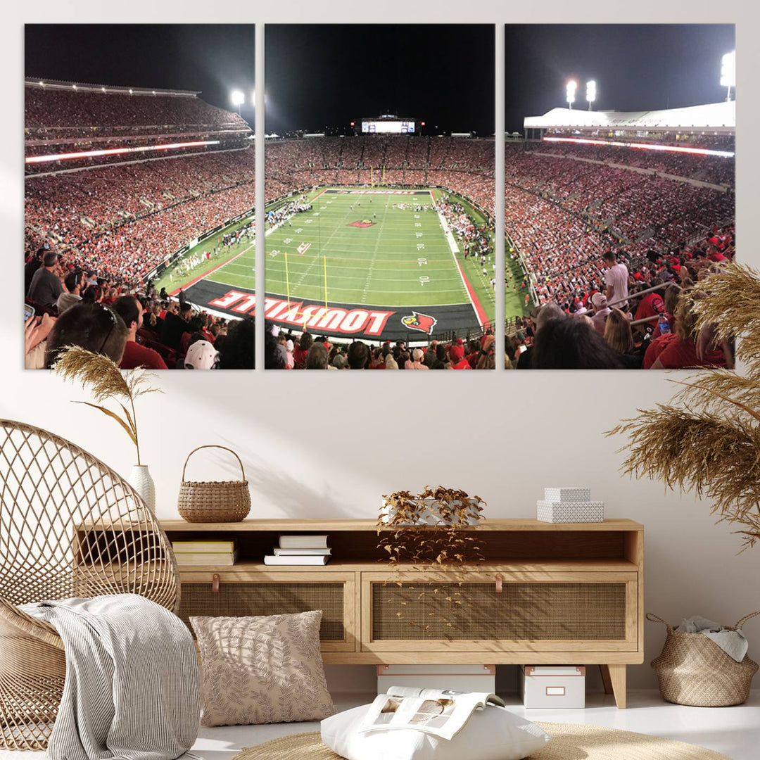 University of Louisville Cardinals Football Team Print - Louisville Cardinal Stadium Wall Art Canvas Print