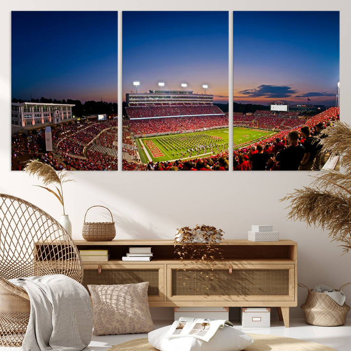 Wolfpack Football Team Print - Raleigh Carter-Finley Stadium Wall Art Canvas Print