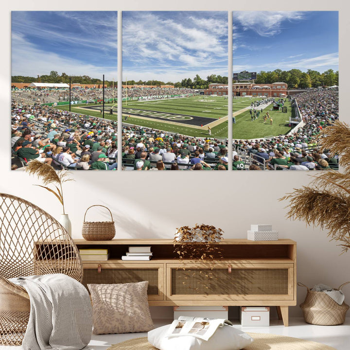 University of Charlotte 49ers Football Team Print - Charlotte Jerry Richardson Stadium Wall Art Canvas Print