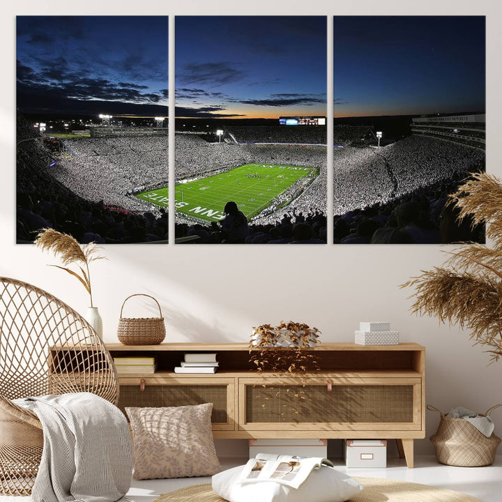 Penn State Nittany Lions Football Team Print - University Park Beaver Stadium Wall Art Canvas Print