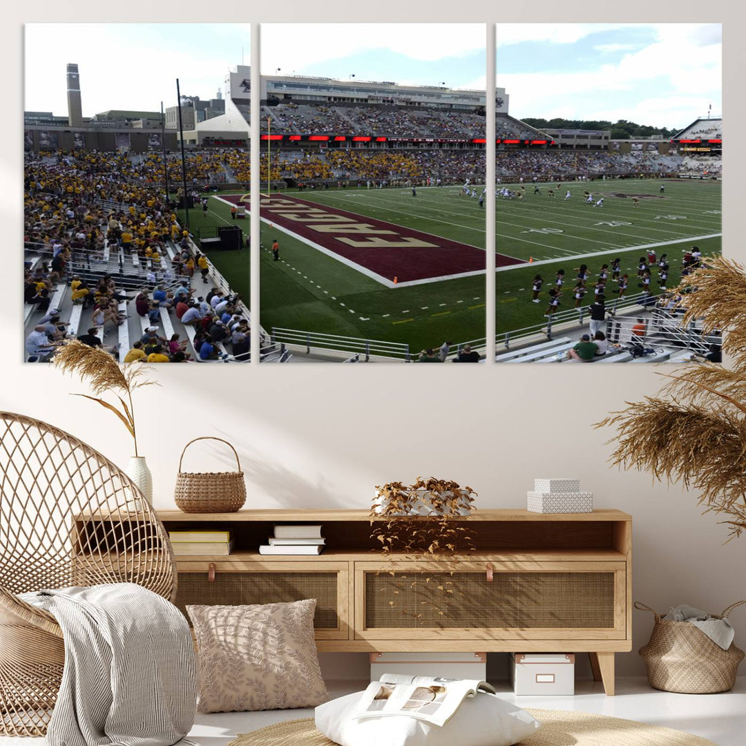 Boston College Eagles Football Team Print - Boston Alumni Stadium Wall Art Canvas Print