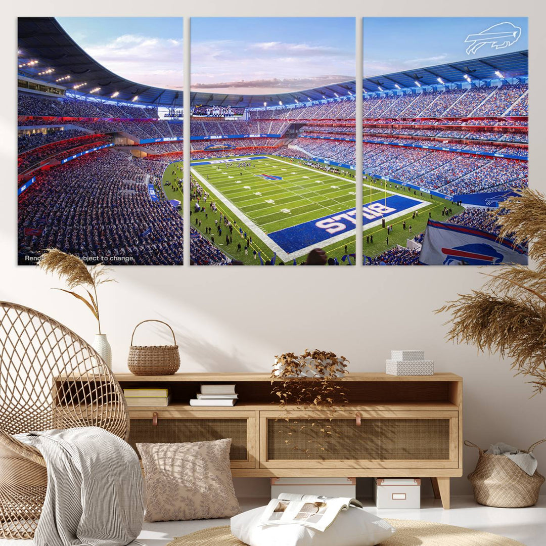 Buffalo Bills Football Team Print - Buffalo Highmark Stadium Wall Art Canvas Print