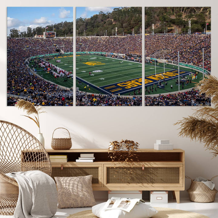 University of California Golden Bears Football Team Print - Berkeley California Memorial Stadium Wall Art Canvas Print