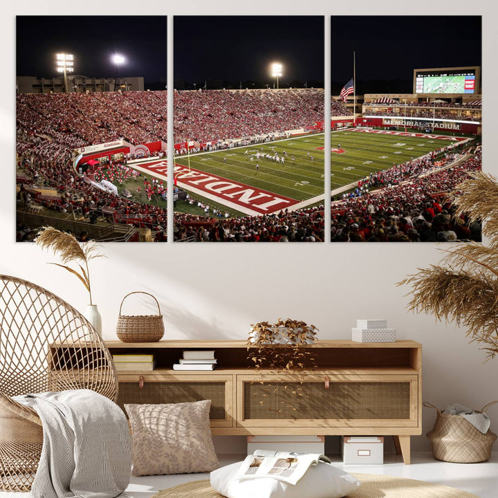 Indiana University Hoosiers Football Team Print - Bloomington Memorial Stadium Wall Art Canvas Print