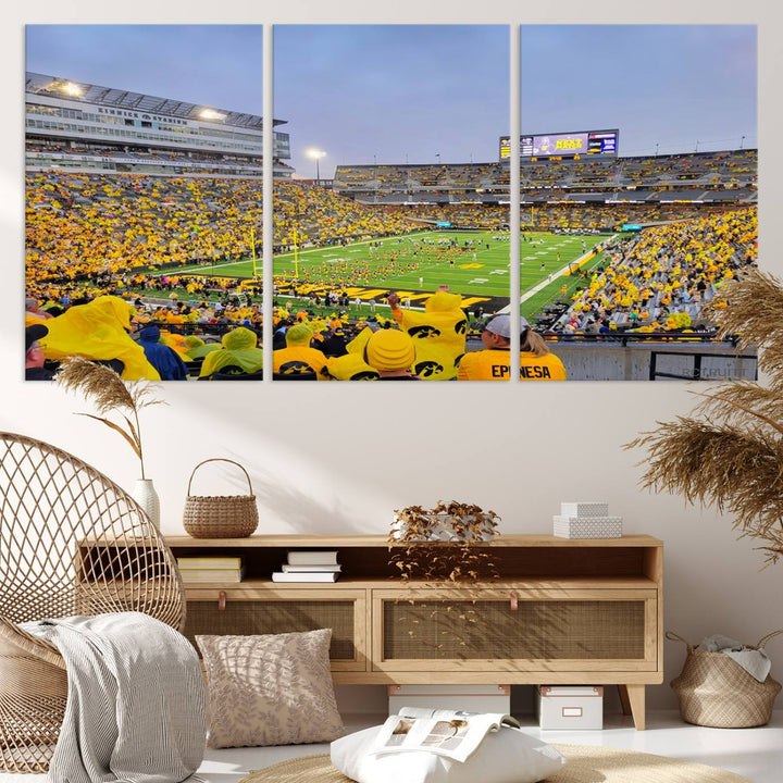 Iowa University Hawkeyes Football Team Print - Iowa City Kinnick Stadium Wall Art Canvas Print