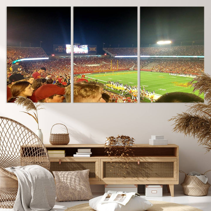 Iowa State University Cyclones Football Team Print - Jack Trice Stadium Ames Wall Art Canvas Print