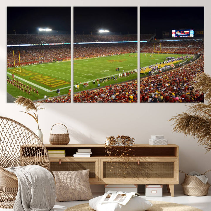 Iowa State University Cyclones Football Team Print - Ames Jack Trice Stadium Wall Art Canvas Print