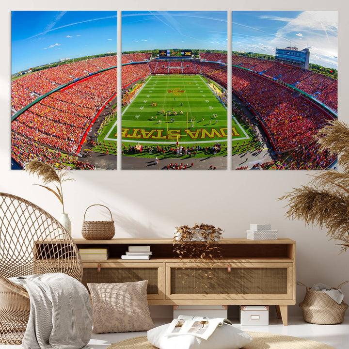 Iowa State University Cyclones Football Team Print - Ames Jack Trice Stadium Wall Art Canvas Print