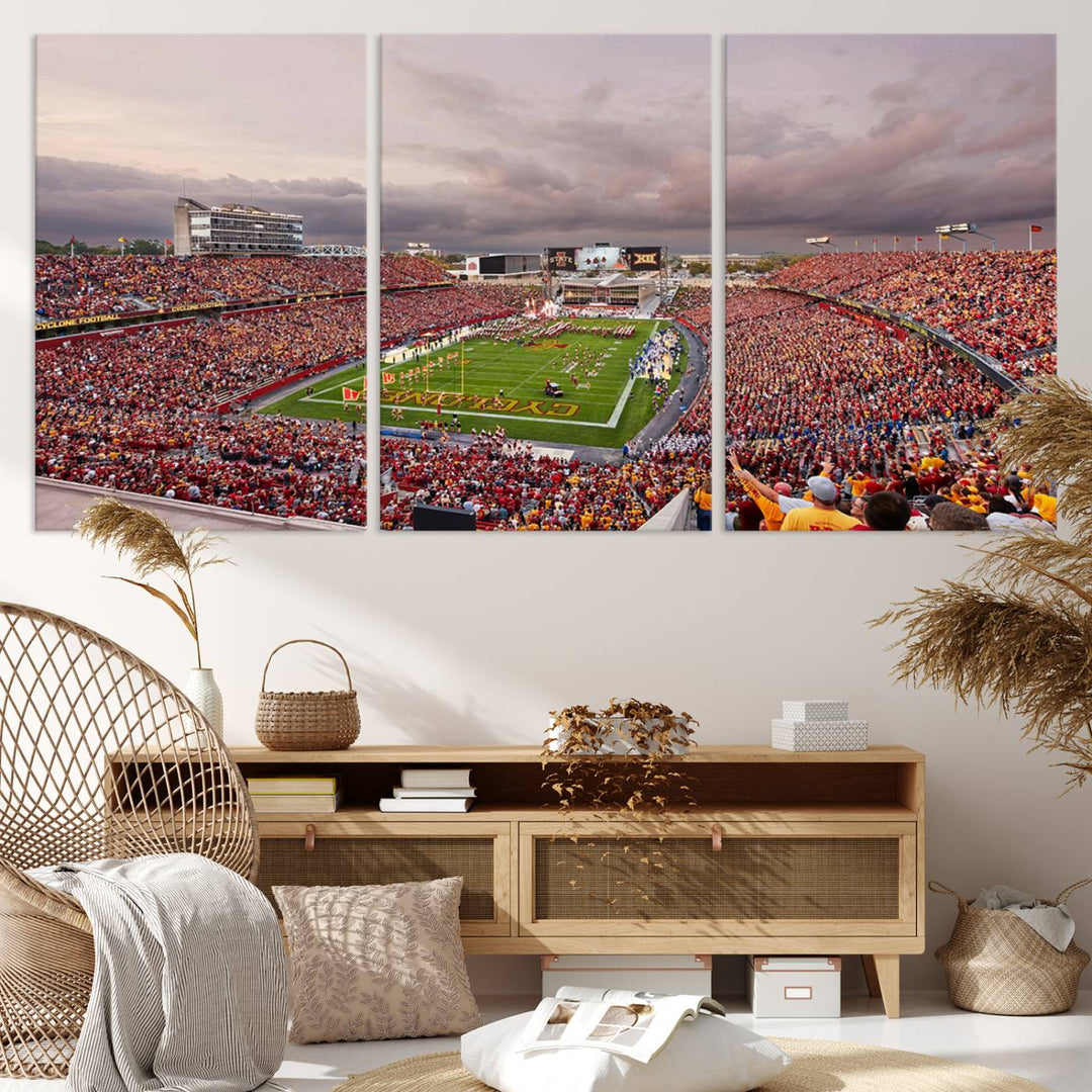 Iowa State University Cyclones Football Team Print - Ames Jack Trice Stadium Wall Art Canvas Print