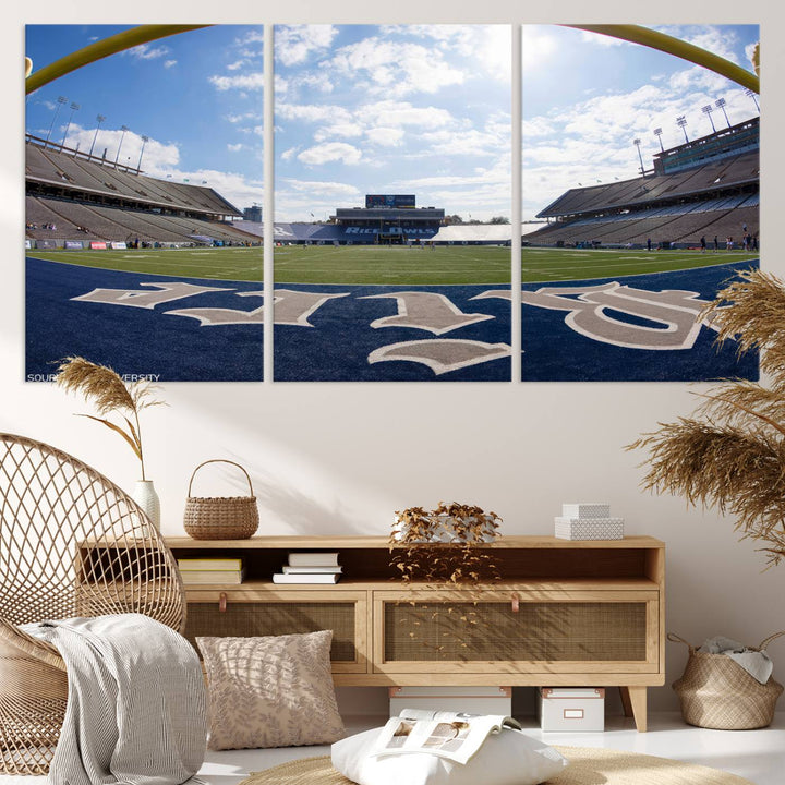 Rice University Owls Football Team Print - Houston Rice Stadium Wall Art Canvas Print