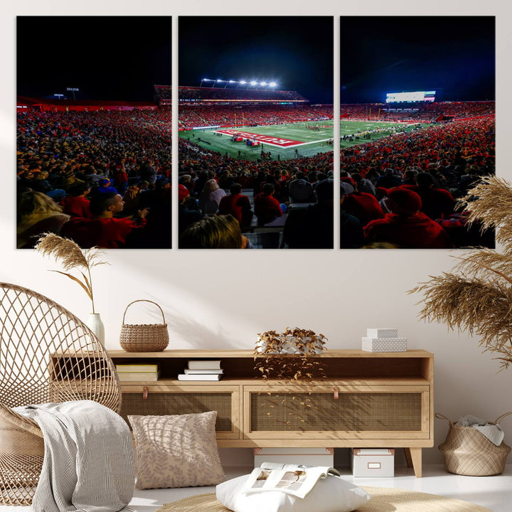 Rutgers Scarlet Knights Football Team Print - SHI Stadium, Piscataway Wall Art Canvas Print