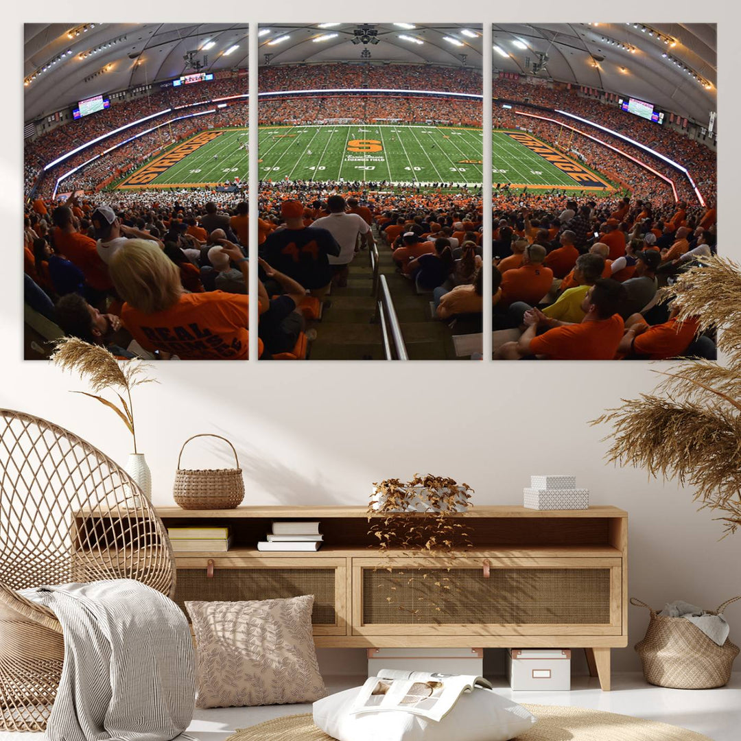 Syracuse University Orange Football Team Print - Syracuse JMA Wireless Dome Wall Art Canvas Print