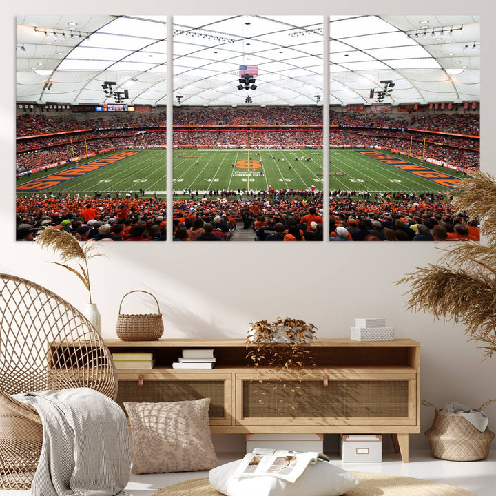 Syracuse University Orange Football Team Print - Syracuse JMA Wireless Dome Wall Art Canvas Print.