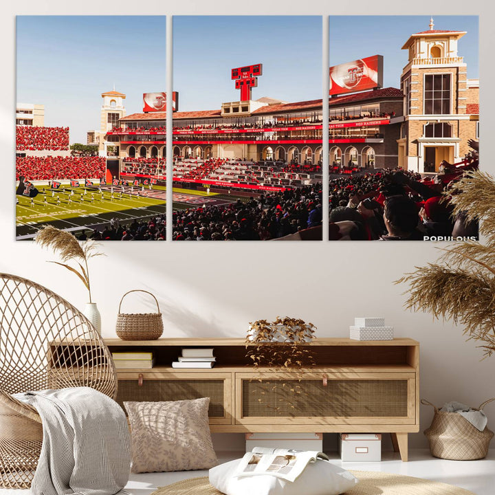 Texas Tech Red Raiders Football Team Print - Lubbock Jones AT&T Stadium Wall Art Canvas Print