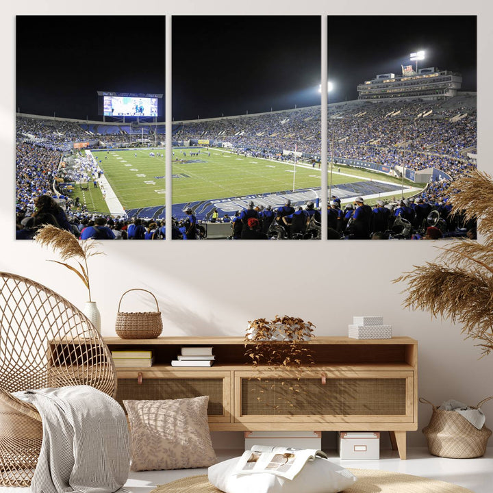 University of Memphis Tigers Football Team Print - Memphis Simmons Bank Liberty Stadium Wall Art Canvas Print