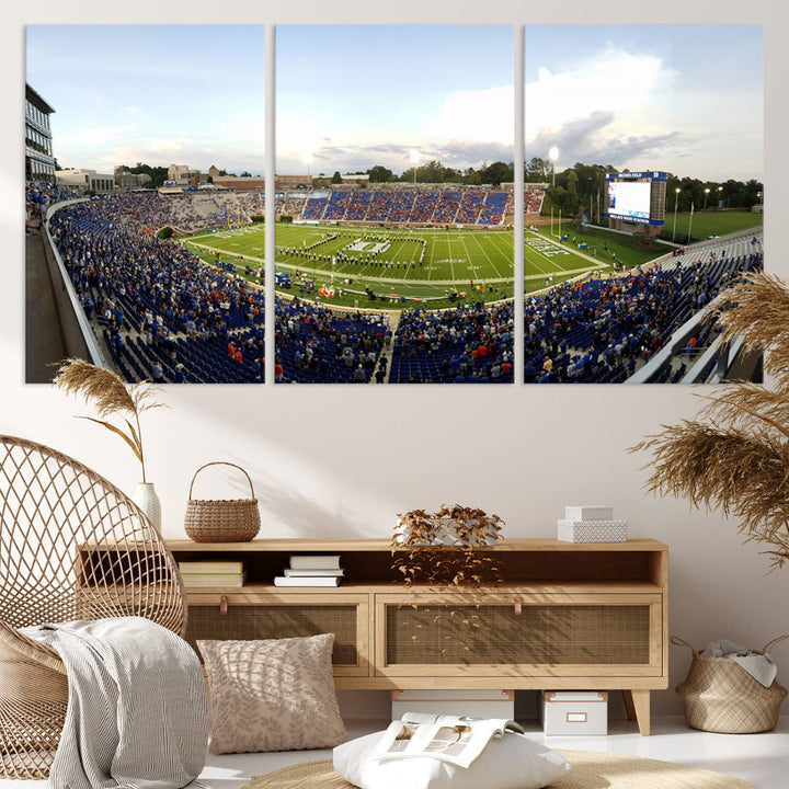 Wallace Wade Stadium print featuring a green field and sky.