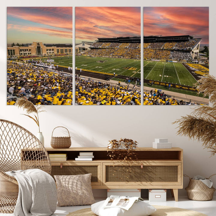 University of Wyoming Cowboys Football Team Print - Laramie Jonah Field at War Memorial Stadium Wall Art Canvas Print