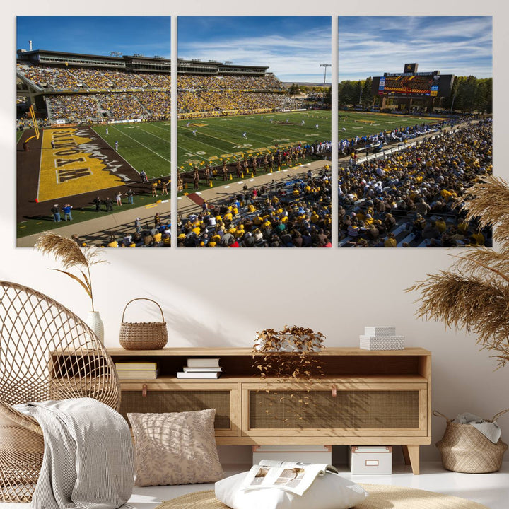 University of Wyoming Cowboys Football Team Print - Laramie Jonah Field at War Memorial Stadium Wall Art Canvas Print