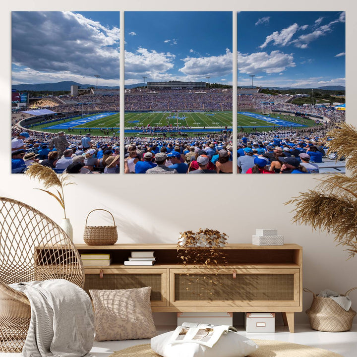 Air Force Falcons Football Team Print - Colorado Springs Falcon Stadium Wall Art Canvas Print