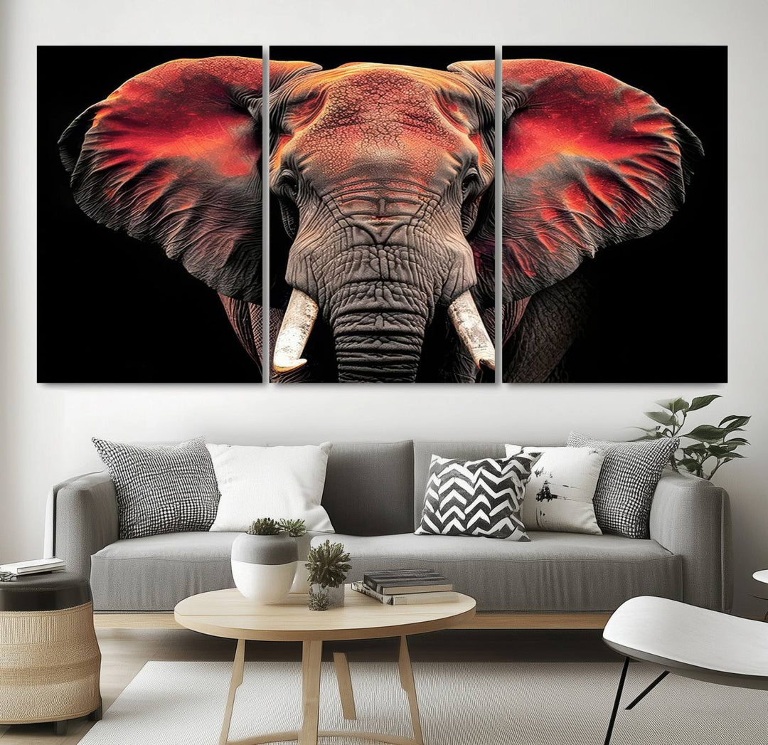 Elephant Wall Art Canvas Print, perfect for animal lovers.