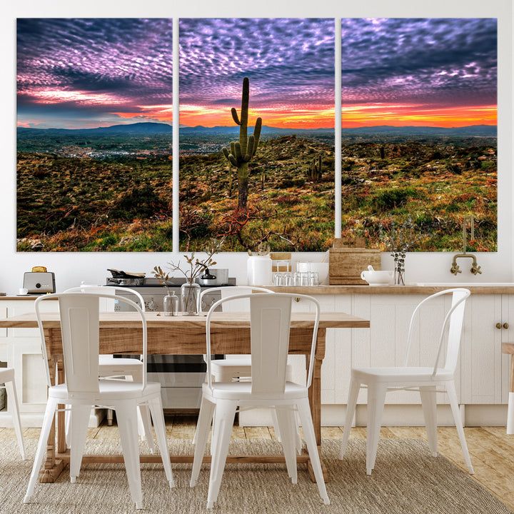 Arizona Desert Sunset Wall Art Canvas Print, Phoenix Wall Art Print