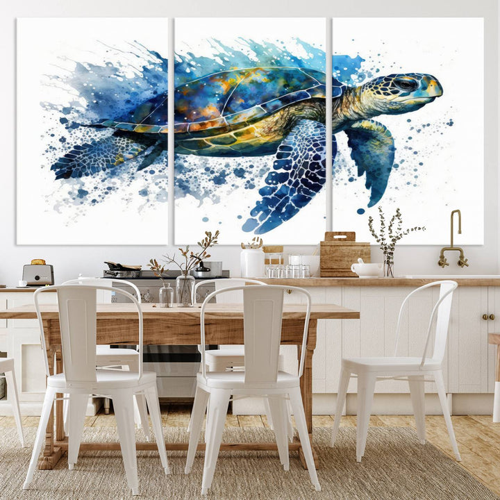 Watercolor Turtle Wall Art Canvas Print