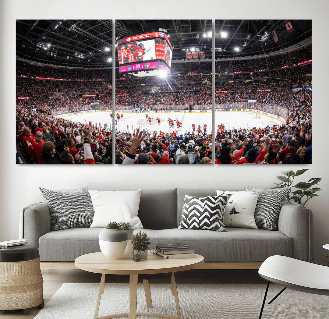 Amerant Bank Arena Wall Art Canvas Print - Basketball Arena Stadium Print