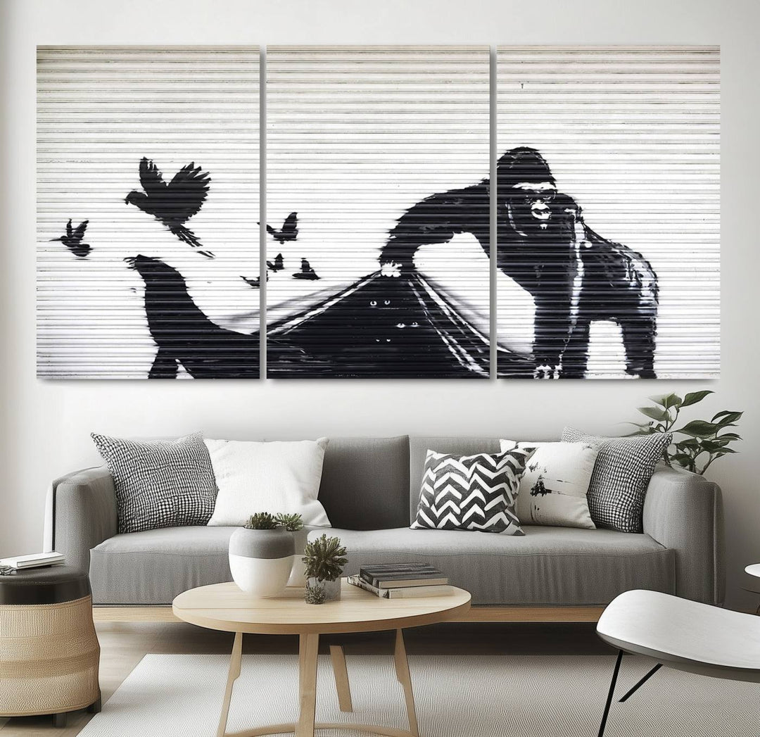 Banksy London Zoo Graffiti Wall Art Canvas Print