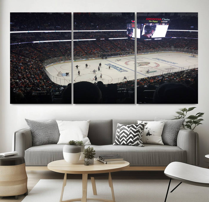 Honda Center California Anaheim Ducks Hockey Stadium Wall Art Canvas Print