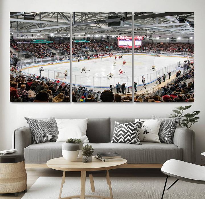 Lausanne Arena Ice Hockey Stadium Wall Art Canvas Print