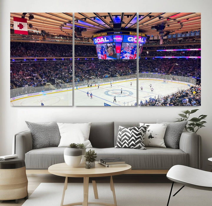 Madison New York Rangers Hockey Stadium Wall Art Canvas Print