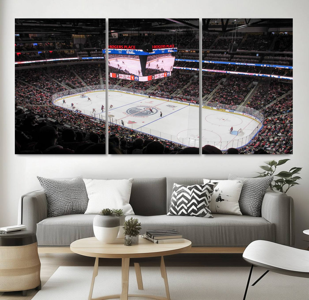 Rogers Place Edmonton Oilers Ice Hockey Stadium Wall Art Canvas Print