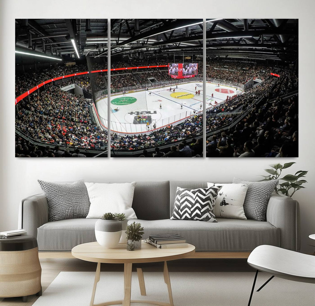 Vaudoise Lausanne Ice Hockey Arena Stadium Wall Art Canvas Print