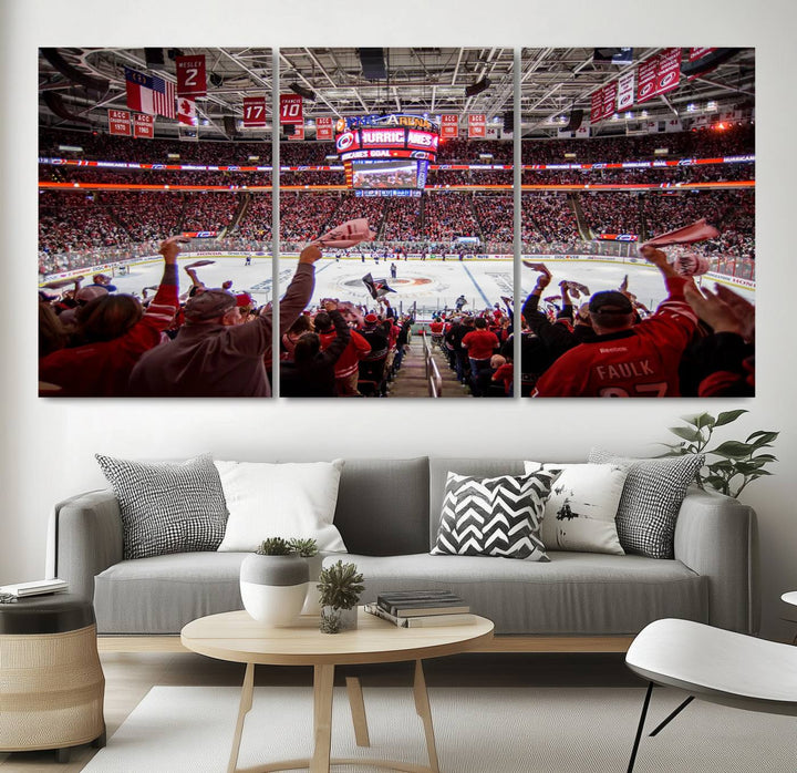 Carolina Hurricanes Ice Hockey Stadium Wall Art Canvas Print