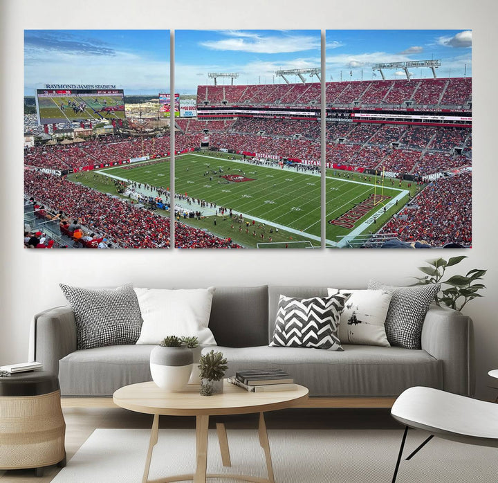 Florida Tampa Raymond James Stadium Wall Art Canvas Print - NFL Football Stadium Print