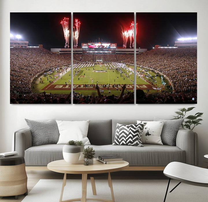 Florida State Seminoles Football Team Print - Tallahassee Doak Campbell Stadium Wall Art Canvas Print